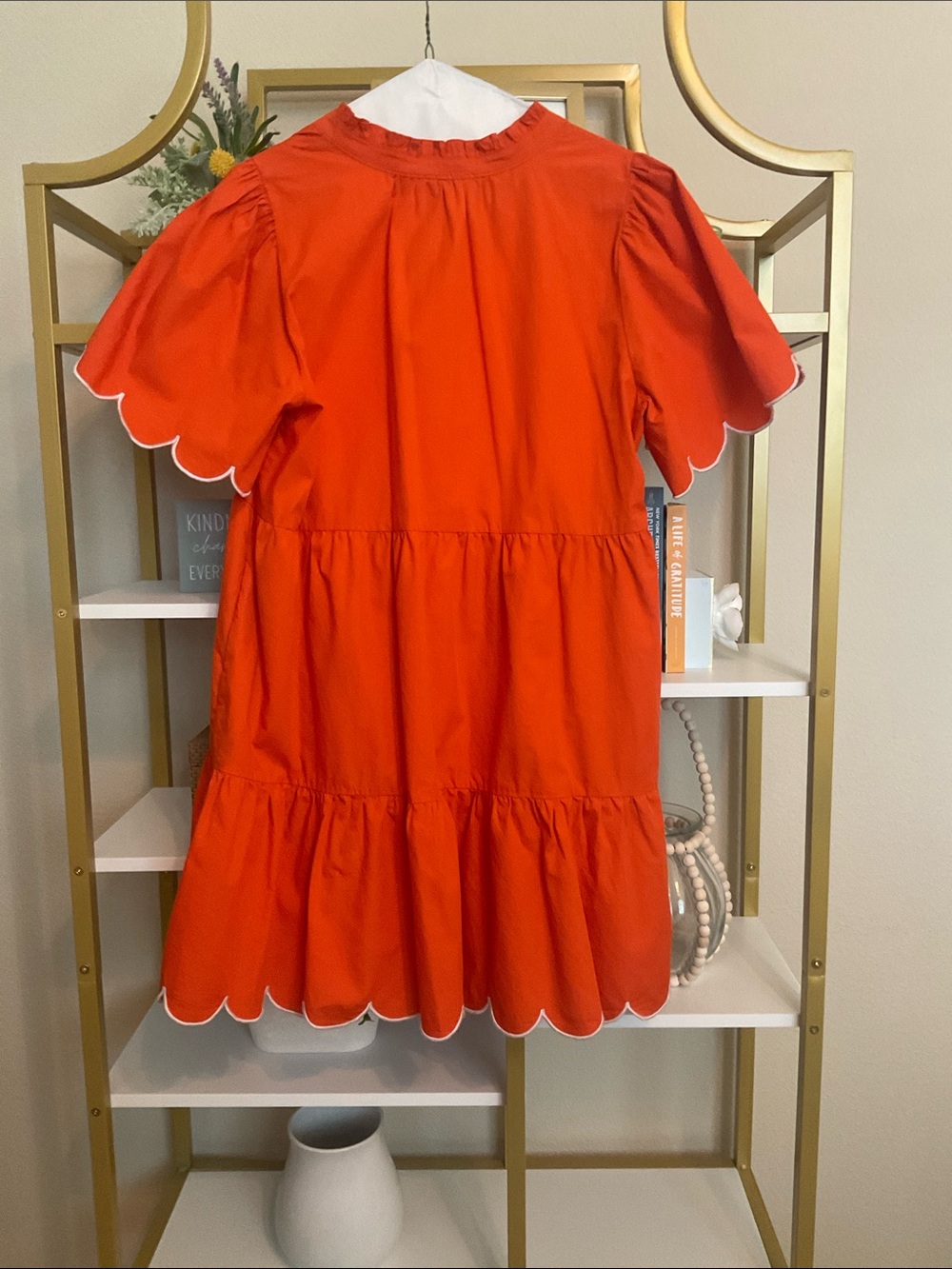 Bright Orange Scallop-Trim women’s - Picture 4 of 5